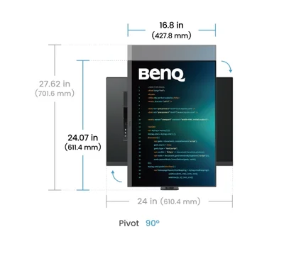 BenQ RD280UA, 28” 4K+ BenQ Programming Monitor with MoonHalo and Flexible Arm, 28.2W LED MONITOR RD280UA METALLIC GREY
