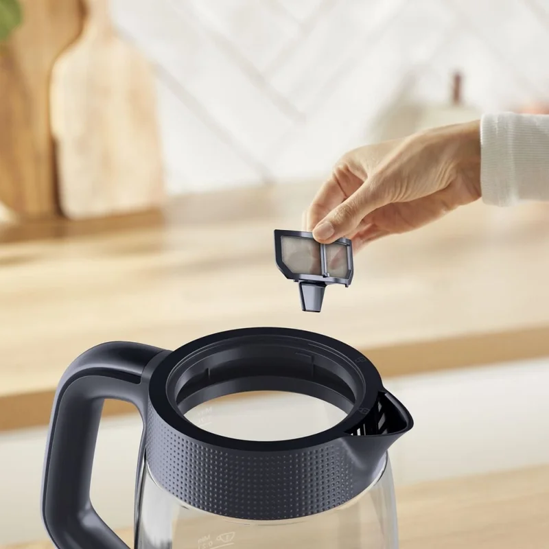 Електрическа кана Tefal – KO2G08E0 Morning Glass, 1.7 л, 2000W, черна