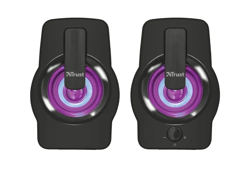 Тонколони TRUST Gemi 2.0 RGB, 12W, 2.0, 3.5 мм, USB, Черен