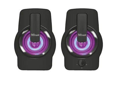 Тонколони TRUST Gemi 2.0 RGB, 12W, 2.0, 3.5 мм, USB, Черен