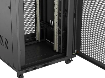 Lanberg rack cabinet 19" free-standing 22U/800x800 (flat pack) with mesh door lcd black v2