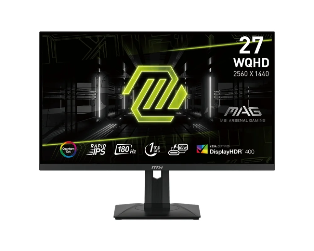 MSI MAG 274QRF QD E2, 27", Rapid IPS, 1ms, 180Hz, Flat, WQHD 2560x1440, Quantum Dot technology, DisplayHDR 400, Mystic Light, Gaming Intelligence App, DP, 2 HDMI, Type-C wPD 65W charging, Heigh Adj. 130mm, Tilt, Vesa 75+TRUST GXT 404R Rana Gaming Headset