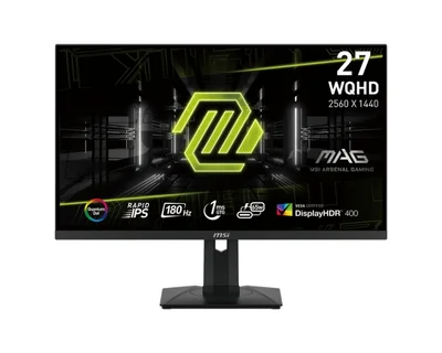 MSI MAG 274QRF QD E2, 27", Rapid IPS, 1ms, 180Hz, Flat, WQHD 2560x1440, Quantum Dot technology, DisplayHDR 400, Mystic Light, Gaming Intelligence App, DP, 2 HDMI, Type-C wPD 65W charging, Heigh Adj. 130mm, Tilt, Vesa 75+TRUST GXT 404R Rana Gaming Headset