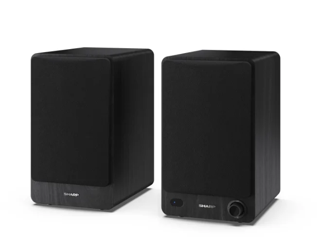Sharp Audio Systems CP-SS30(BK), Hifi Systems BOOKSHELF SPEAKERS 60W (2 x 30W) RMS 2, Bluetooth v5.0, USB playback, MP3 Audio decoder, RCA L/R In, 3.5mm Aux-in / line-in, Digital optical-in, Wooden speaker, Black