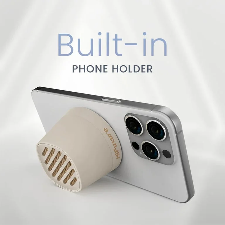 Тонколона HiFuture Mega S Latte Bluetooth 5.4, MagSafe, 5W, до 10 часа, TWS, стойка за телефон, безжично зареждане