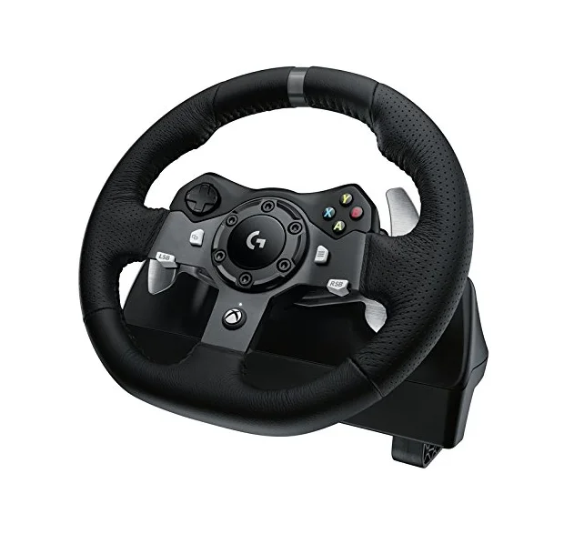 Logitech G920 Driving Force Racing Wheel, Xbox One, PC, 900° Rotation, Dual Motor Force Feedback, Adjustable Pedals, Leather