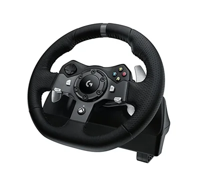 Logitech G920 Driving Force Racing Wheel, Xbox One, PC, 900° Rotation, Dual Motor Force Feedback, Adjustable Pedals, Leather