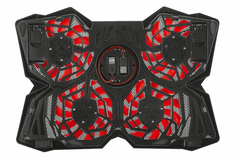 Охлаждаща стойка за лаптоп TRUST GXT 278, 12"-17.3", 4 вентилатора, LED осветление, черен