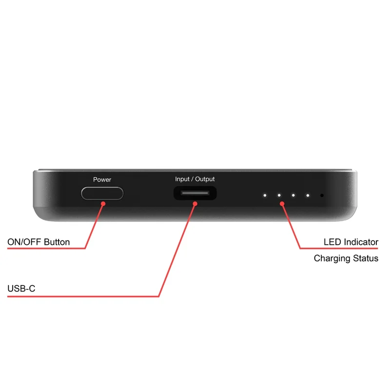 Verbatim Charge 'n' Go Essentials Power Bank Magnetic Wireless 5000mAh Black