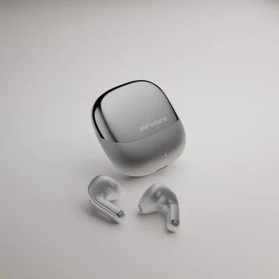 HiFuture ChromeBuds Titanium, Metallic Charge Case, 4 MICS ENC, Wireless 5.4, Up to 6 Hours Battery Life by one charge, IPX5, Ultra Bass, Up to 30 Hours Battery Life Combined