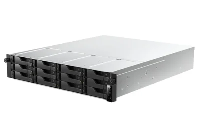 Asustor AS7212RDX, 2U 12-bay NAS, AMD Ryze 7 Pro 7745 Octa-Core 3.8GHz (up to 5.3GHz), 16GB ECC DDR5-4800 UDIMM (Max. 192GB),12 x SATA3 6Gb/s; 3.5"/2.5" HDD/SSD,1x M.2 NVMe slot (PCIe Gen5 x4), 2x GLAN 2x 10GLAN (10G/1G), Redundant 550W, Rail Kit, Black