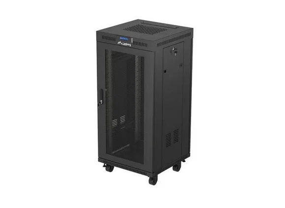 Lanberg Rack Cabinet 19" Free-Standing 24U/600X600 (FlAT Pack) With Mesh Door LCD Black V2