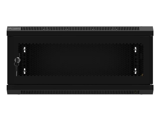 Lanberg rack cabinet 19" wall-mount 4U/600x450 with perforated door black (flat pack)