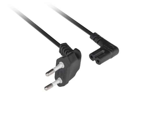 Lanberg CEE 7/16->IEC 320 C7 Euro (Radio) Power Cord 3 m Angled VDE Black