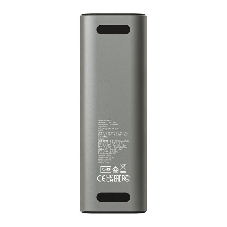 Verbatim Charge 'n' Go Power Bank 27000mAh 183W Grey