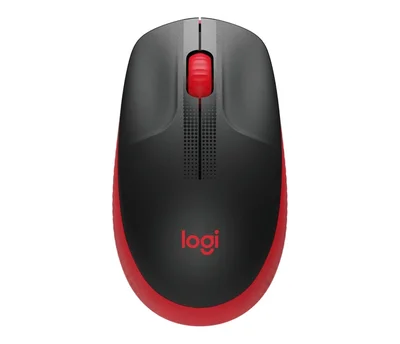 Logitech M190 Full-size wireless mouse - RED - 2.4GHZ - N/A - EMEA - M190