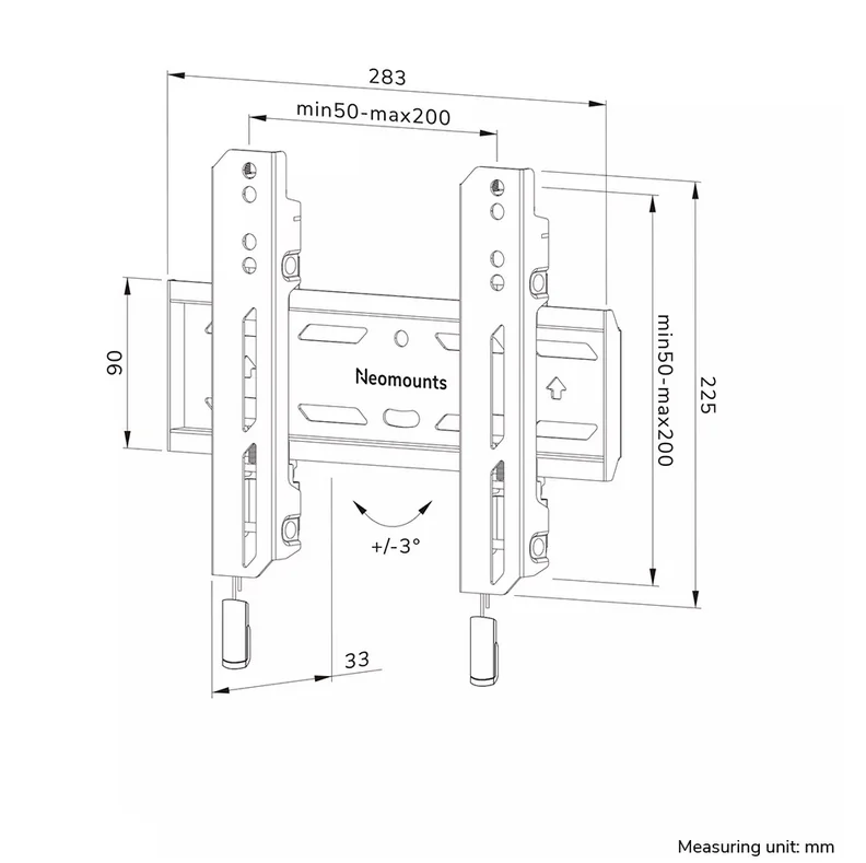 Neomounts Level-850 TV mount wall 24-65" - fixed - lockable - fast installation