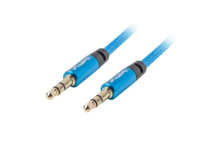 Аудио кабел Lanberg mini jack 3.5mm 3-pin M/M, 3m, син, премиум