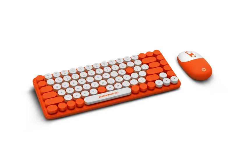 PackardBell The Dot Combo, PBA 600, BT Keyboard and mouse, Ergonomic Slim Design, Quiet Keys, US layout, Orange