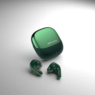 True Wireless слушалки HiFuture ChromeBuds Green, 4 микрофона ENC, IPX5, Wireless 5.4, до 30 ч батерия, метален кейс