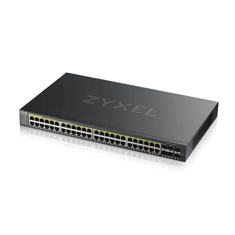 ZyXEL GS2220-50HP, EU region, 48-port GbE L2 PoE Switch with GbE Uplink (1 year NCC Pro pack license bundled)