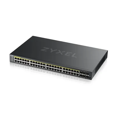 ZyXEL GS2220-50HP, EU region, 48-port GbE L2 PoE Switch with GbE Uplink (1 year NCC Pro pack license bundled)