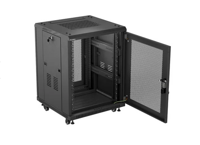 Lanberg rack cabinet 19" free-standing 15U/600X600 (FLAT PACK) with mesh door black