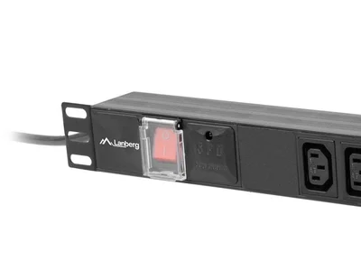 Разклонител Lanberg 19" 1U 16A 2m 8x IEC C13 C20, черен