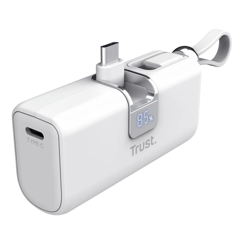 Външна батерия TRUST Pacto 5000 mAh Бяла