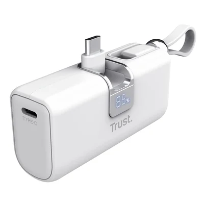 Външна батерия TRUST Pacto 5000 mAh Бяла