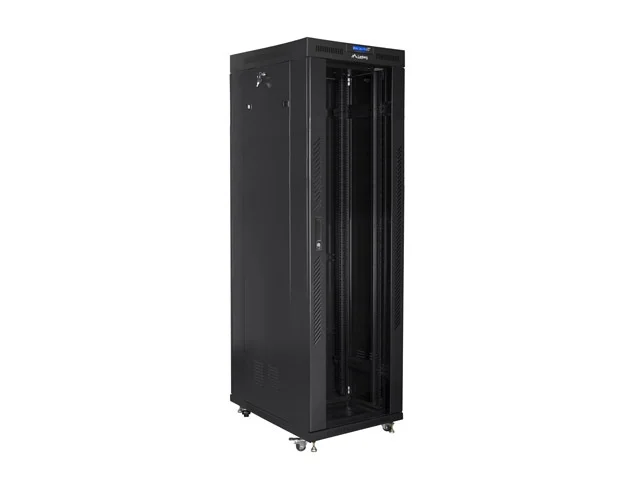 Lanberg rack cabinet 19" free-standing 42U/800x800 (flat pack) with glass door lcd black v2