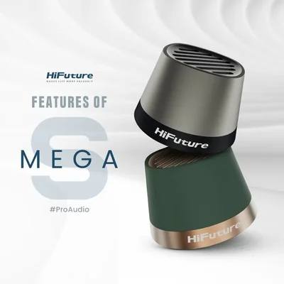 Тонколона HiFuture Mega S Silver Grey, Bluetooth 5.4, MagSafe, 5W, до 10 часа работа, IPX4, TWS, поставка за телефон, безжично зареждане