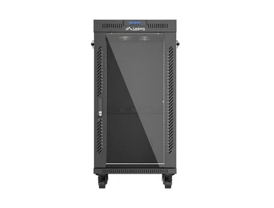 Lanberg Rack Cabinet 19" Free-Standing 22U/600X600 (FlAT Pack) With Glass Door LCD Black V2