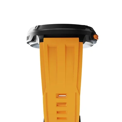 HiFuture Pilot-M Orange, Sporty Design, Powder Metallurgy Stainless Steel Buckle, Solid Silicone, Unique Patterns, Fit Size: 22mm