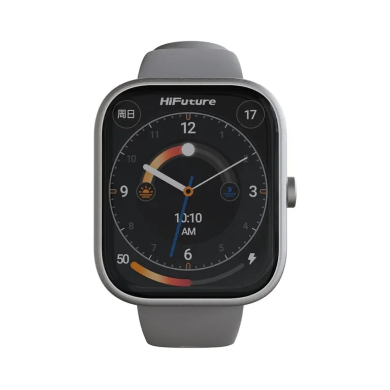 HiFuture Lume Silver Grey, 1.85 " IPS, Powered by Dual Core, Aerospace-Grade Ultra Light Aluminum Frame, Bluetooth Call, 3D User Interface, 1ATM Waterproof, 24/7 True Heart Rate & Blood Oxygen Sensor, 100+ Sports Mode, Up to 7 days daily use