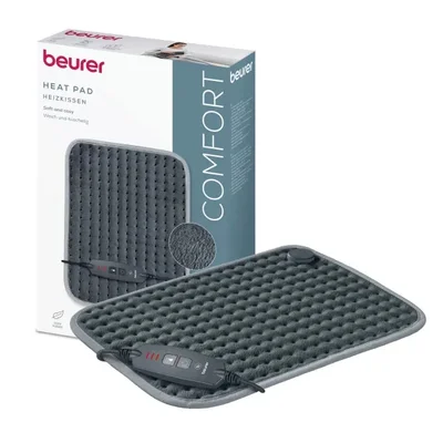 Beurer HK SE Cosy and soft heat pad;  3 temperature settings, automatic switch off after 90 min; washable on 30°; Gray