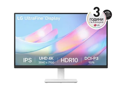 Монитор LG 27US500-W 27" UHD 4K IPS 5ms 60Hz HDR10 черен/бял