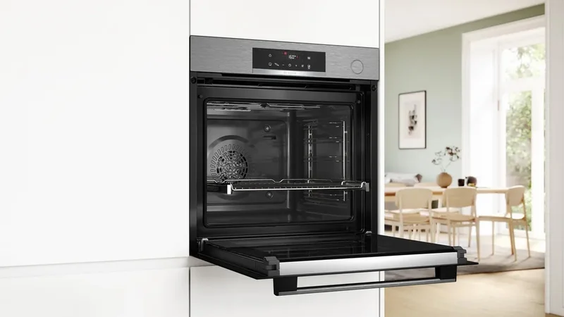 Bosch HRG572ES3 SER4, Combi-steam oven A+, AddSteam, Pyro+Hydro, 8 HM, full touch control, AutoPilot 15, 1 lvl rail, SoftClose&SoftOpen, AirFry tray, inox