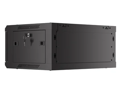 Lanberg rack cabinet 19" wall-mount 4U/600x450 with perforated door black (flat pack)