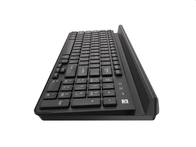 Клавиатура NATEC Felimare безжична Bluetooth + 2.4 GHz, US layout, поставка за телефон/таблет, черна