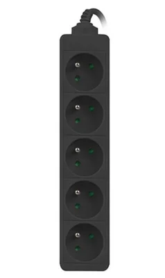 Lanberg power strip 1.5m, 5 sockets, french quality-grade copper cable, black