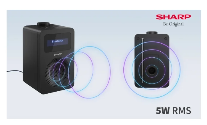 Радио Sharp DR-430(BK) Bluetooth 5.0 5W DAB+/FM LCD дисплей Черен