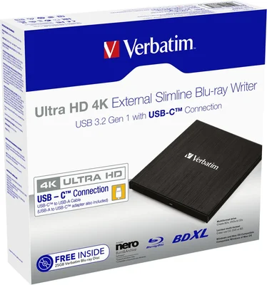 Verbatim Ultra HD 4K Blu-ray Writer USB-C