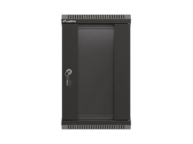 Lanberg rack cabinet 10" wall-mount 9U/300x300 (flat pack) with glass door black