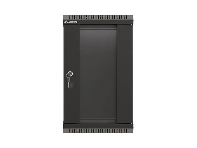 Lanberg rack cabinet 10" wall-mount 9U/300x300 (flat pack) with glass door black