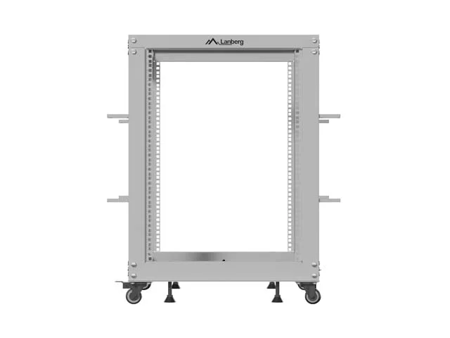 Lanberg open rack 19" 15U 600x600-1100 adjustable, grey