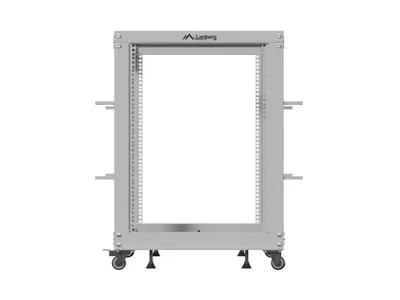 Lanberg open rack 19" 15U 600x600-1100 adjustable, grey
