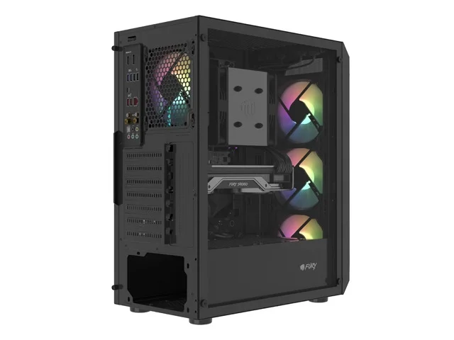 Кутия за компютър Fury Shobo SH4F RGB Middle Tower, прозорец, черна