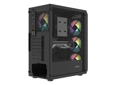 Кутия за компютър Fury Shobo SH4F RGB Middle Tower, прозорец, черна