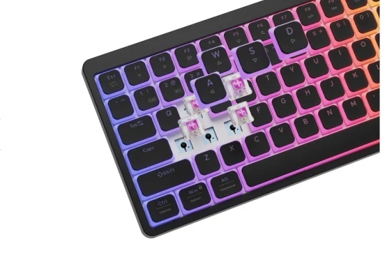 Genesis Gaming Keyboard Thor 430 TKL Wireless, US, RGB Mechanical Outemu Pink, Silent Slim, Black